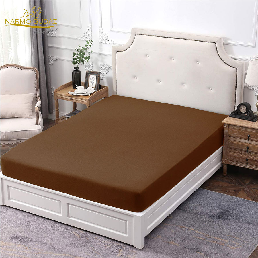 Double Bed Jersey Knit Fitted | Solid Color | Comfortable Bedsheet For King Bed JRSY-Dark Brown-King
